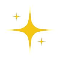 Gelbe ursprüngliche helle Sterne funkeln Symbol. leuchtender Lichteffekt-Stern. Vektor-Illustration