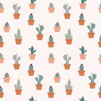 Kaktus natürliche nahtlose Muster Hintergrund-Vektor-Illustration. vektor