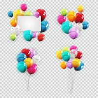 Gruppe von Farbe glänzend Heliumballons Hintergrund. Luftballons für Geburtstag, Jubiläum, Partydekorationen. Vektor-Illustration vektor