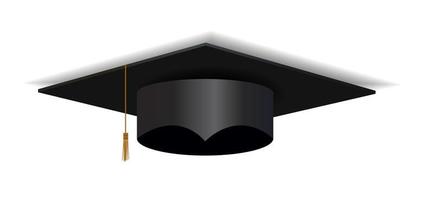Abschlusskappe Hut isoliert auf weißem Hintergrund. Vektor-Illustration vektor