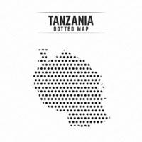 prickad karta över tanzania vektor