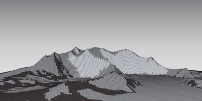 abstraktes Banner mit einem Wireframe-Landschaftsdesign vektor