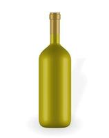 färgglad naturalistisk stängd 3d vinflaska utan etikett. vektor illustration