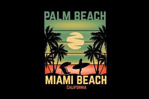 Palm Beach Miami Beach Kalifornien Silhouette Design vektor