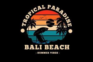 bali beach sommarvibbar siluettdesign vektor