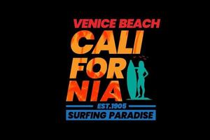 Venice Beach Kalifornien Typografie Design vektor