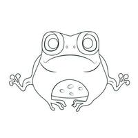 Karikatur Frosch Gliederung zum Färbung. Färbung Buch zum Kinder. Frosch Logo. Vektor. vektor