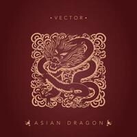 asiatischer Drache chinesisches Drachentotemmuster vektor