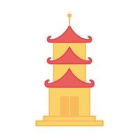 japanischer Tempel orientalisches Element Farbdesign vektor