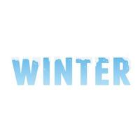 Winterwort mit Schnee- und Farbverlaufssymbol-Vektorillustration vektor