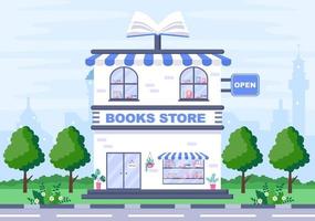 bokhandel vektorillustration är en plats att köpa böcker eller läsa vektor