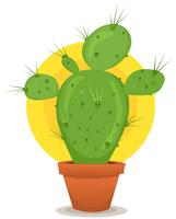 Lilla kaktus i kruka vektor