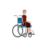 söt mormor i rullstol karaktär vektor