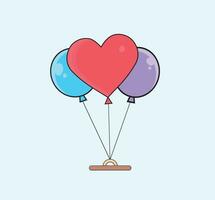 Liebe Ballon Karikatur farbig Clip Art Illustration vektor