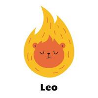 astro zodiaken tecken lejon isolerat på vit bakgrund. vektor