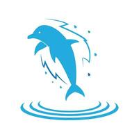 delfin logotyp ikon vektor