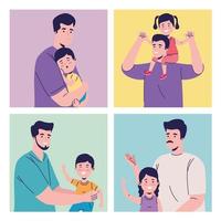 Kinder und Papas vektor