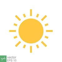 Sonne Symbol. einfach eben Stil. Natur Logo, zeitgenössisch, Sonnenuntergang, Sommer- Konzept. Vektor Illustration isoliert auf Weiß Hintergrund. eps 10.