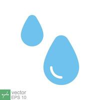 Wasser Tropfen Symbol. einfach eben Stil. fallen Wasser, Tröpfchen, flüssig, Öl, Regen, sauber Wasser, Landwirtschaft, Natur, Umgebung Konzept. Vektor Illustration isoliert auf Weiß Hintergrund. eps 10.