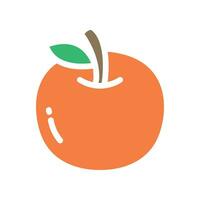 reif und frisch Orange oder Zitrusfrüchte Obst Silhouette eben Linie Farbe zum Essen Apps und Webseite. runden organisch Frucht, vegan, Vegetarier Symbol. Vektor Illustration gefüllt Gliederung Stil. eps10