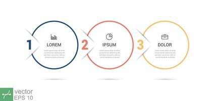 Infografik Element mit Symbole und 3 Optionen oder Schritte. können Sein benutzt zum Verfahren, Präsentation, Diagramm, Arbeitsablauf Layout, die Info Graph, Netz Design. Vektor Illustration eps 10.