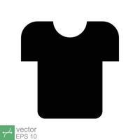 t-shirt ikon. enkel fast stil. skjorta, tee, sport, kläder, tom, mode begrepp. glyf vektor illustration isolerat på vit bakgrund. eps 10.