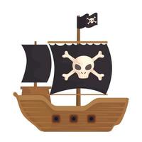 Piratenschiff aus Holz vektor