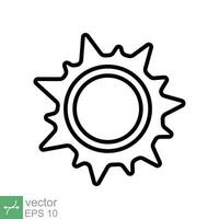Sol ikon. enkel platt stil. natur logotyp, samtida, solnedgång, sommar begrepp. vektor illustration isolerat på vit bakgrund. eps 10.