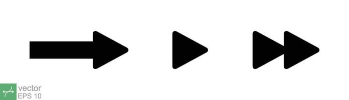 pil vektor ikon samling. höger, vänster, upp, ner, annorlunda svart riktning tecken element. vektor illustration isolerat på vit bakgrund. eps 10.