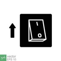 Licht An, elektrisch Schalter Symbol. einfach solide Stil. Leistung Wende auf Taste, Umschalten Schalter auf Position, Wende An, Technologie Konzept. Glyphe Vektor Illustration isoliert auf Weiß Hintergrund. eps 10.