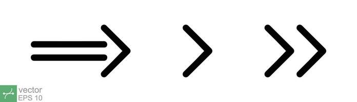 Pfeil Vektor Symbol Sammlung. Rechts, links, hoch, runter, anders schwarz Richtung Zeichen Element. Vektor Illustration isoliert auf Weiß Hintergrund. eps 10.