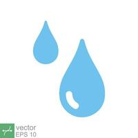 Wasser Tropfen Symbol. einfach eben Stil. fallen Wasser, Tröpfchen, flüssig, Öl, Regen, sauber Wasser, Landwirtschaft, Natur, Umgebung Konzept. Vektor Illustration isoliert auf Weiß Hintergrund. eps 10.