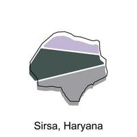 Sirsa Haryana Karte. Vektor Karte von das Indien Land. Grenzen von zum Ihre Infografik. Vektor Illustration Design Vorlage