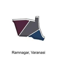 Karte von Ramnagar varanasi Stadt modern Umriss, hoch detailliert Illustration Vektor Design Vorlage