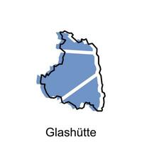 Karte von Glashütte geometrisch Vektor Design Vorlage, National Grenzen und wichtig Städte Illustration