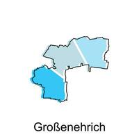Karta av grobenehrich geometrisk vektor design mall, nationell gränser och Viktig städer illustration