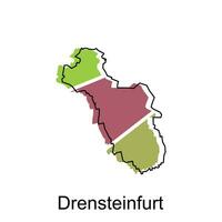 Karta av drensteinfurt nationell gränser, Viktig städer, värld Karta Land vektor illustration design mall