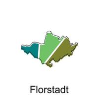 florstadt Stadt von Deutsche Karte Vektor Illustration, Vektor Vorlage mit Gliederung Grafik skizzieren Stil isoliert auf Weiß Hintergrund