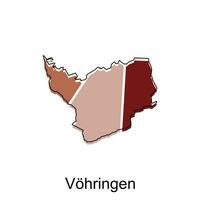 Karte von vöhringen geometrisch Vektor Design Vorlage, National Grenzen und wichtig Städte Illustration