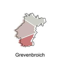 Karta av grevenbroich geometrisk vektor design mall, nationell gränser och Viktig städer illustration