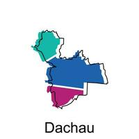 Karta av dachau nationell gränser, Viktig städer, värld Karta Land vektor illustration design mall