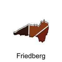 Friedberg Stadt von Deutsche Karte Vektor Illustration, Vektor Vorlage mit Gliederung Grafik skizzieren Stil isoliert auf Weiß Hintergrund