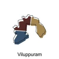 viluppuram Karta. vektor Karta av de Indien Land. gränser av för din infografik. vektor illustration design mall