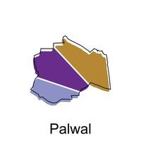 Karta av palwal modern översikt, hög detaljerad vektor illustration design mall, lämplig för din företag