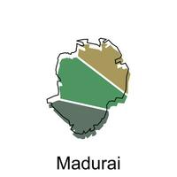 Karte von madurai Stadt modern einfach geometrisch, Illustration Vektor Design Vorlage