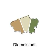 Karte von Diemelstadt National Grenzen, wichtig Städte, Welt Karte Land Vektor Illustration Design Vorlage