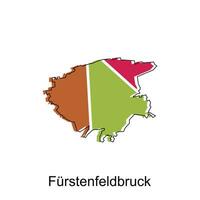 Furstenfeldbruck stad av tysk Karta vektor illustration, vektor mall med översikt grafisk skiss stil isolerat på vit bakgrund