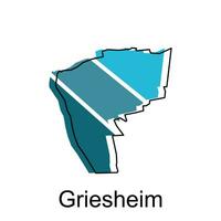Karta av griesheim modern översikt, hög detaljerad vektor illustration design mall, lämplig för din företag