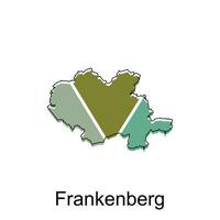 frankenberg stad av tysk Karta vektor illustration, vektor mall med översikt grafisk skiss stil isolerat på vit bakgrund