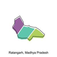 Ratanagarh, madhya Pradesh Stadt von Indien Land Karte Vektor Illustration Design Vorlage, Vektor mit Gliederung Grafik skizzieren Stil auf Weiß Hintergrund